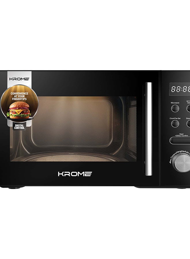 Krome Digital Microwave Oven, 20L Capacity, 700W Output, 5 Power Levels, 95-Minute Timer, Cooking End Signal, Grey Painted Cavity, 20 L 700 W KR-MW20DM black - Image 2