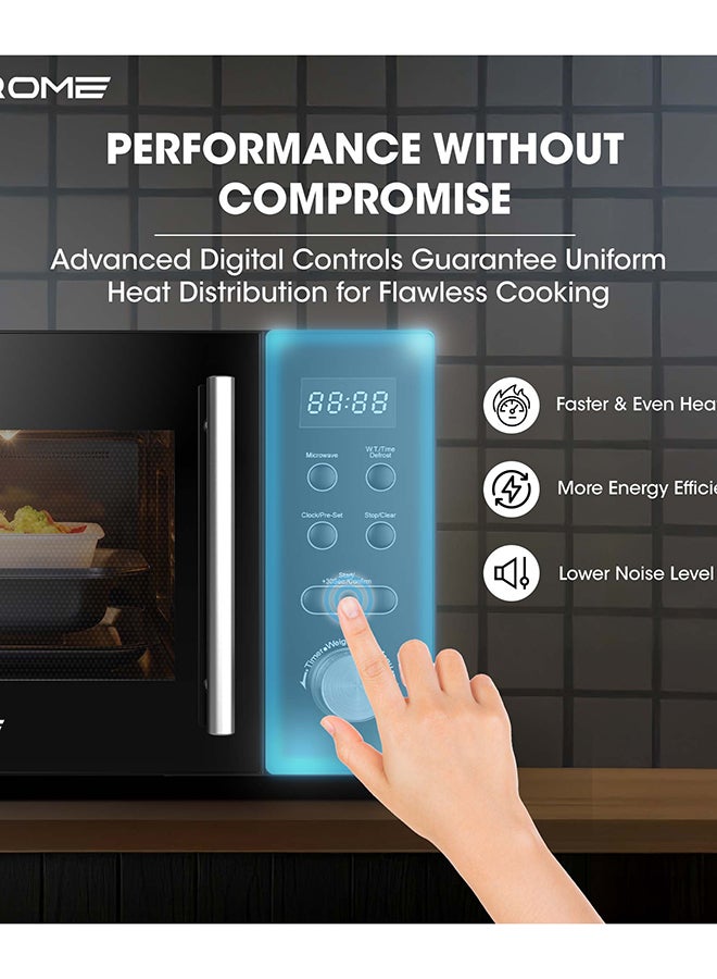 Krome Digital Microwave Oven, 20L Capacity, 700W Output, 5 Power Levels, 95-Minute Timer, Cooking End Signal, Grey Painted Cavity, 20 L 700 W KR-MW20DM black - Image 4