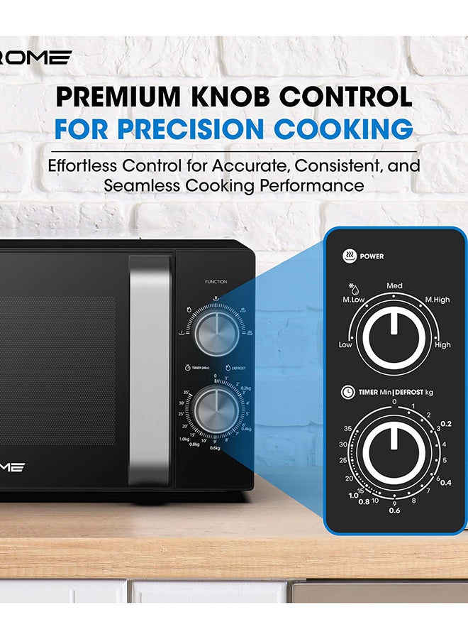 كروم فرن ميكروويف كروما، سعة 20 لتر، قدرة 700 واط، 5 مستويات طاقة، مؤقت 35 دقيقة، إشارة انتهاء الطهي، تجويف مطلي باللون الرمادي، لون أسود | KR-MW20MM - Image 4
