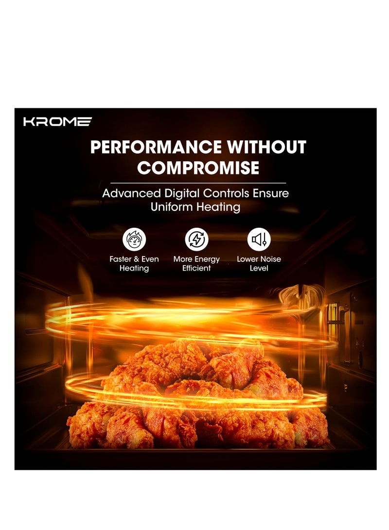 كروم KROME Microwave Oven, 25L Capacity, Digital Control, 900W Output, 5 Power Levels, 95-Minute Timer, 8 Auto Menus, Child Safety Lock, Grey Painted Cavity, Black Color | KR-MW25DM 25 L 900 W KR-MW25DM black - Image 1