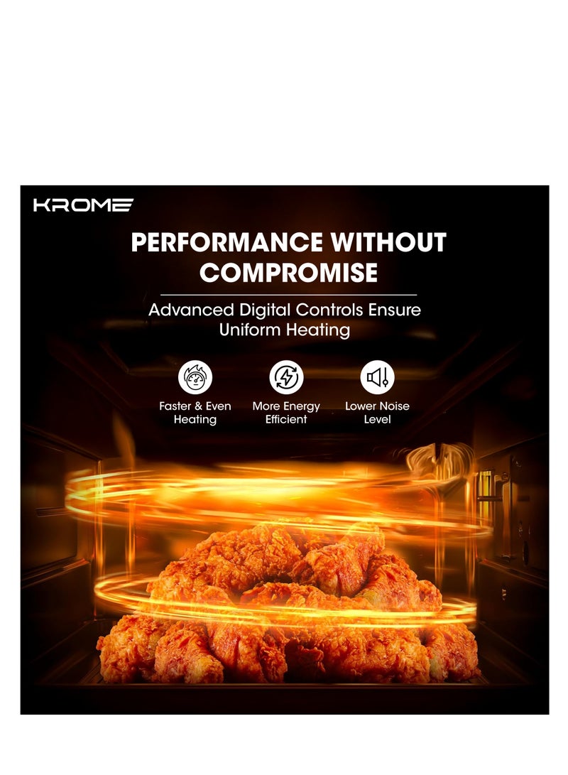 كروم KROME Microwave Oven, 25L Capacity, Digital Control, 900W Output, 5 Power Levels, 95-Minute Timer, 8 Auto Menus, Child Safety Lock, Grey Painted Cavity, Black Color | KR-MW25DM 25 L 900 W KR-MW25DM black - Image 3