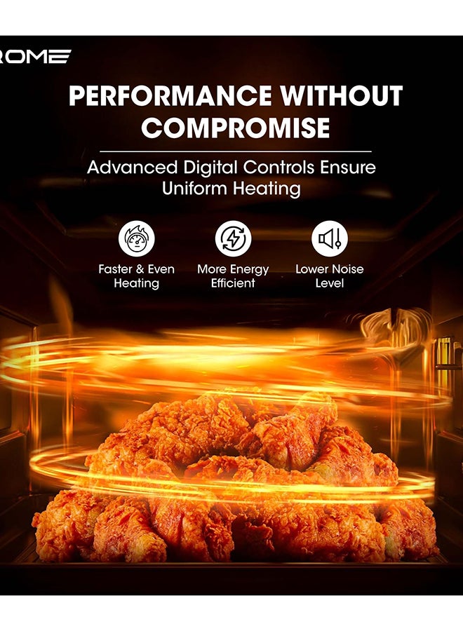 كروم فرن ميكروويف كروما، سعة 25 لتر، تحكم رقمي، 900 واط، 5 مستويات طاقة، مؤقت 95 دقيقة، 8 قوائم تلقائية، قفل أمان للأطفال، تجويف مطلي باللون الرمادي، لون أسود | KR-MW25DM - Image 3