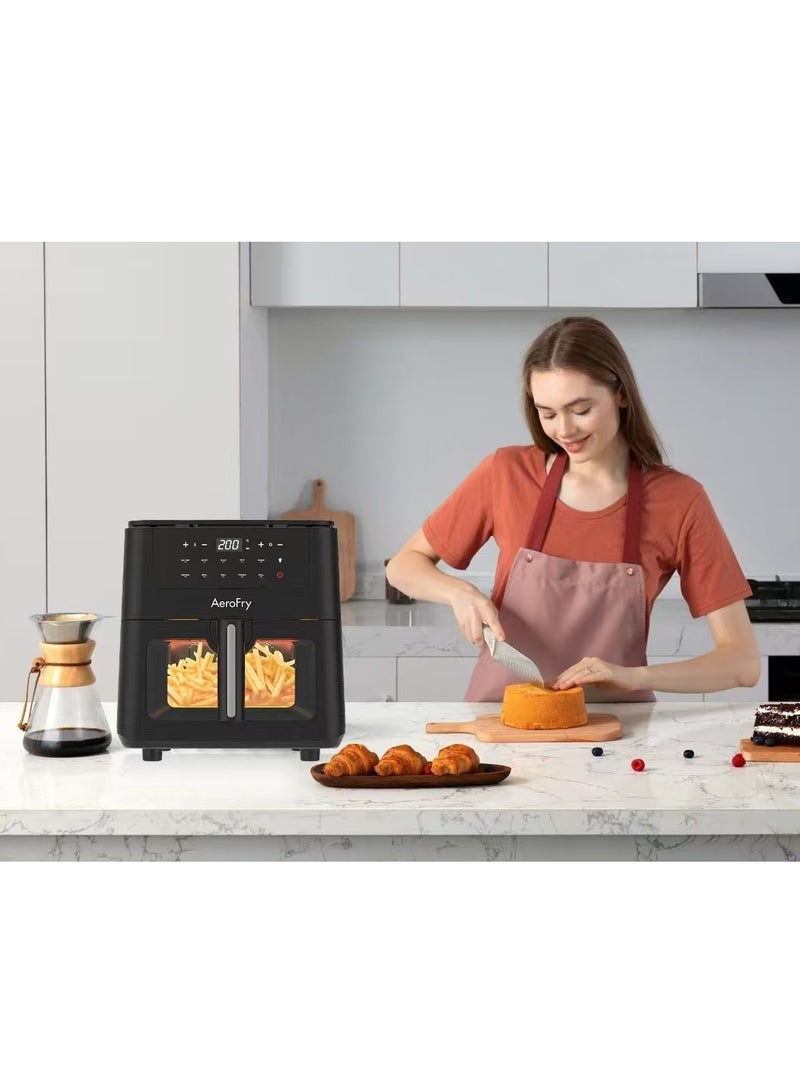 ايروفراي Panoramic Glass View Digital Air Fryer - 6L, Large Capacity, Multi Functions with 360° High Speed Air Technology 6 L 1600 W KDF-681D black - Image 4