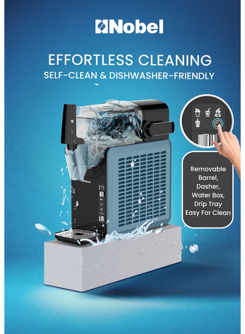 نوبل صانع المشروبات المجمدة سلاشي / سلاشي 2.6 لتر / آلة 5 في 1 للسلاشي، فريب، ميلك شيك، المشروبات الباردة | ضوضاء منخفضة، قفل للأطفال، أسطوانة قابلة للإزالة - Image 5