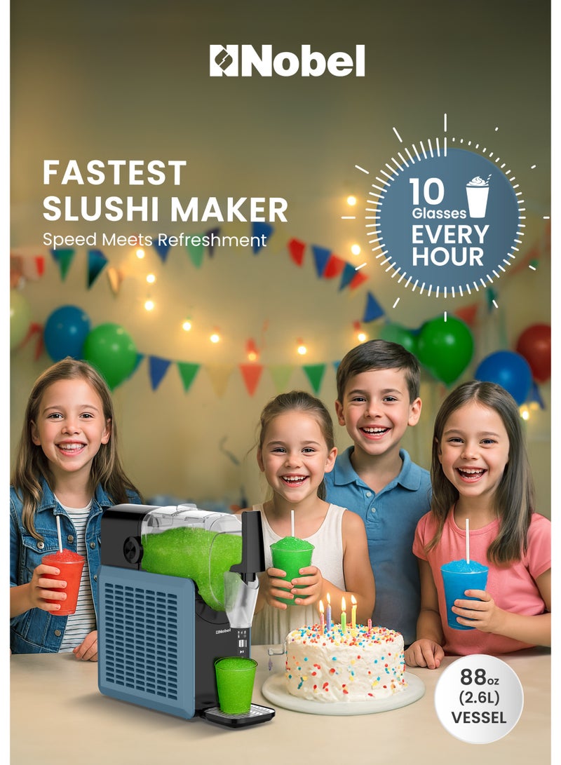 نوبل صانع المشروبات المجمدة سلاشي / سلاشي 2.6 لتر / آلة 5 في 1 للسلاشي، فريب، ميلك شيك، المشروبات الباردة | ضوضاء منخفضة، قفل للأطفال، أسطوانة قابلة للإزالة - Image 2