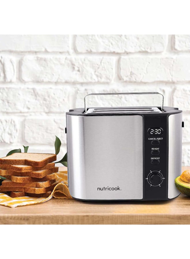 نيوتري كوك محمصة رقمية 720-850 واط لشريحتين مع شاشة LED فضية وسوداء 19.2 × 26.5 × 18 سم NC-T102S - Image 4