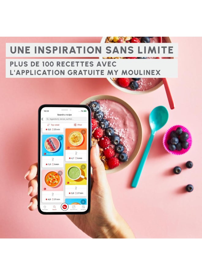 مولينكس خلاط ميني قوي 1000 واط أزرق وأسود 850 مل LM19H4M0 - Image 5