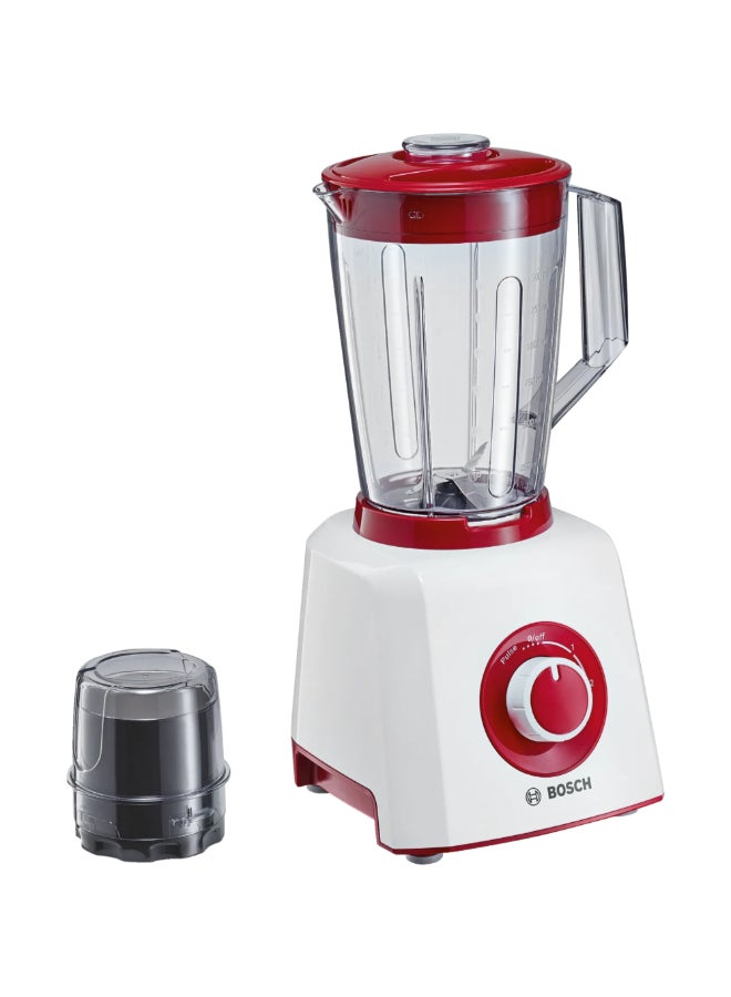 BOSCH 450W MightyMixx Multi-Functional 2-Speed Jug Blender White and Red 20.1 x 17.9 x 38 cm JAHMMB12P4RGB 450 W JAHMMB12P4RGB White and Red - Image 1