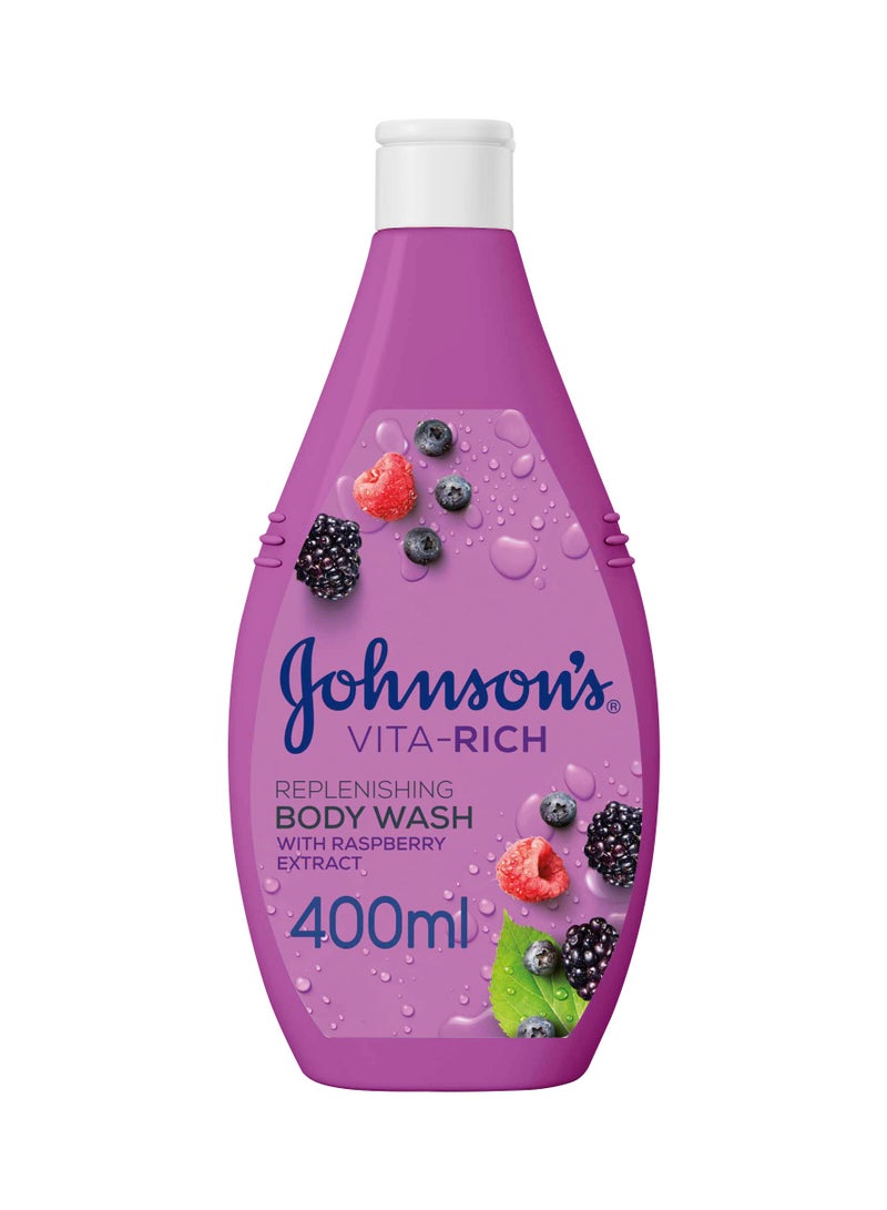 Johnson's Vita-Rich Replenishing Body Wash With Raspberry Extract 400ml - Image 1