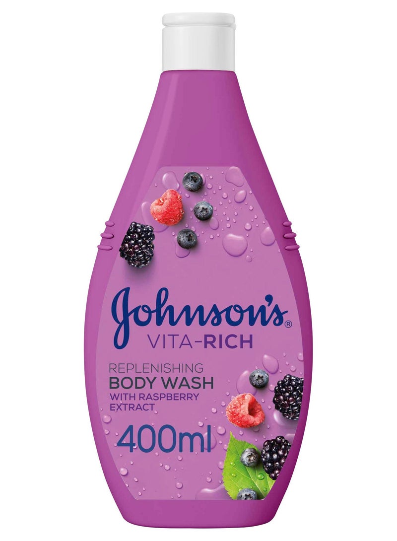 Johnson's Vita-Rich Replenishing Body Wash With Raspberry Extract 400ml - Image 1
