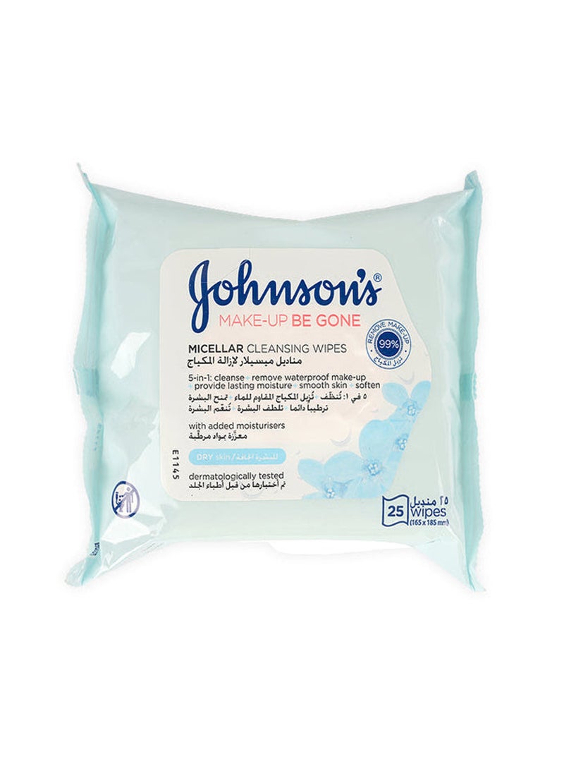 Johnson's Cleansing Facial Micellar Wipes Moisturising Dry Skin 100grams - Image 1