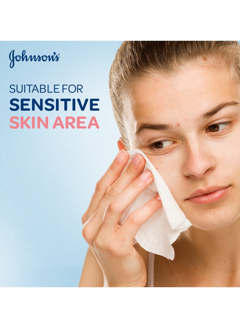 Johnson's Cleansing Facial Micellar Wipes Moisturising Dry Skin 100grams - Image 4