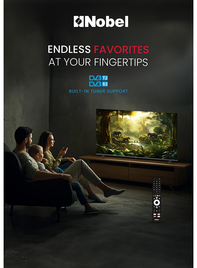 نوبل تلفاز جوجل نوبل 85 بوصة 4K UHD، صوت دولبي وتحكم صوتي، أندرويد 14، تلفاز ذكي، نتفليكس، يوتيوب، برايم، اتصال واي فاي وبلوتوث – UHD85G (ضمان سنة واحدة) - Image 2