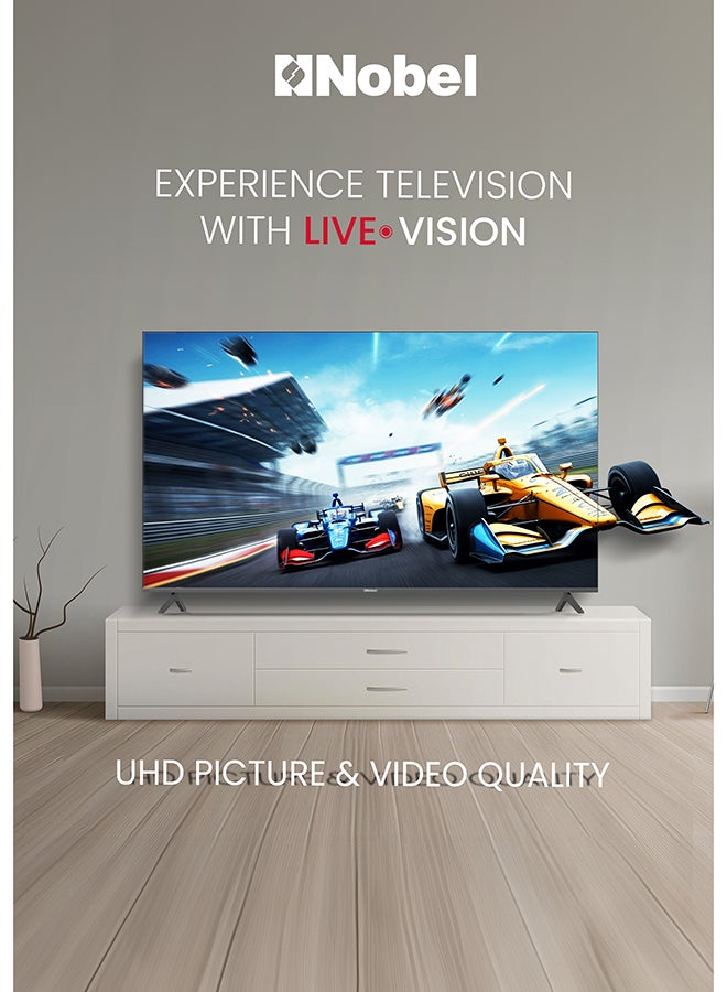 نوبل تلفاز جوجل نوبل 85 بوصة 4K UHD، صوت دولبي وتحكم صوتي، أندرويد 14، تلفاز ذكي، نتفليكس، يوتيوب، برايم، اتصال واي فاي وبلوتوث – UHD85G (ضمان سنة واحدة) - Image 4