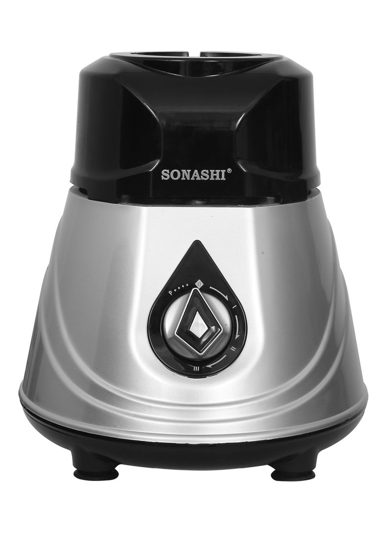 SONASHI 3-in-1 Mixer Grinder with 3 Stainless Steel Jars & Sharp Blades 1000W, Motor Overheat Protection, 3 Speeds + Pulse, Safety Lock, ABS Body, Liquidizing, Dry & Chutney Jars Included, SB-208 1.5 L 1000 W SB-208 silver - Image 4
