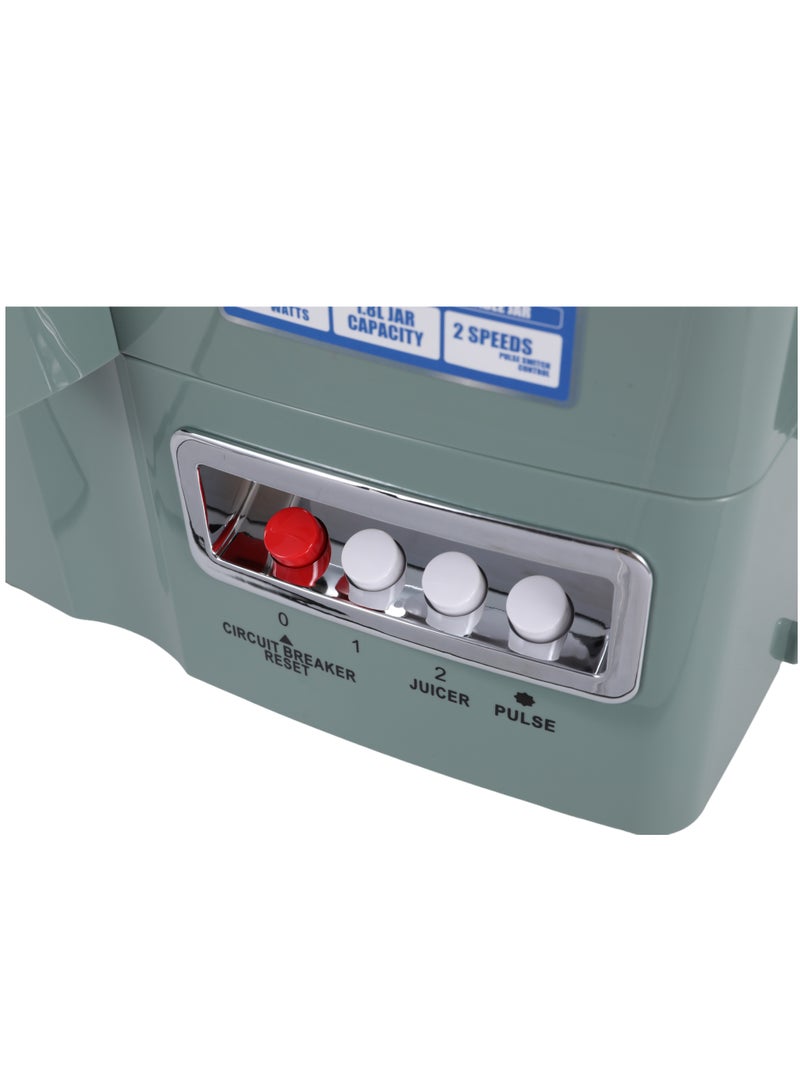 سوناشي 4 in 1 Juicer Blender – 650W, 2-Speed with Pulse, 1.8L Unbreakable Jar, Mincer & Grinder, Stainless Steel Grater, Easy-Clean, Overheat Protection, Safety Lock – AC220-240V, SJB-309 Green 1.8 L 650 W SJB-309 green - Image 4