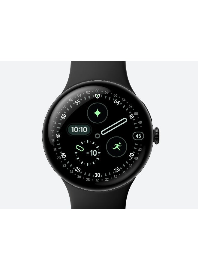 Google Pixel Watch 4 (45mm) Matte Black Aluminium case Active Band Obsidian - Image 3