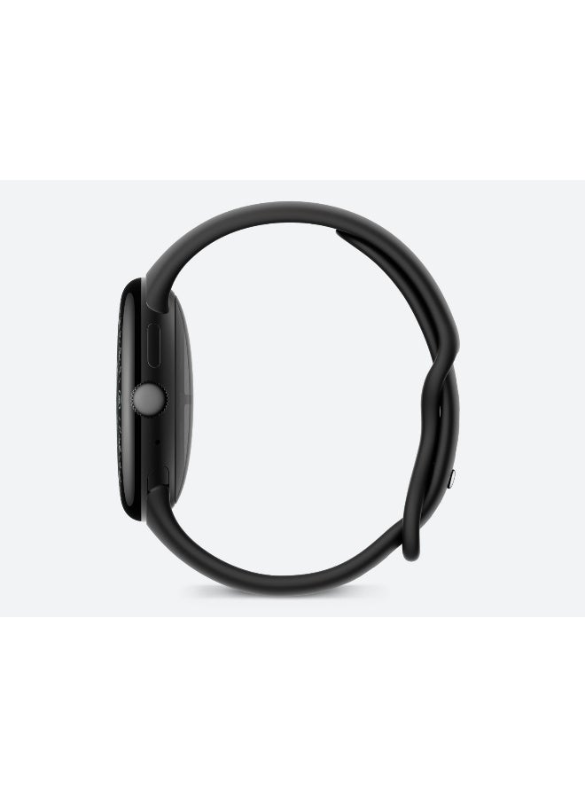 Google Pixel Watch 4 (45mm) Matte Black Aluminium case Active Band Obsidian - Image 2