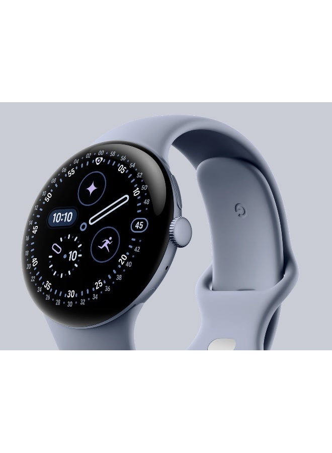 Google Pixel Watch 4 (45mm) Satin Moonstone Aluminium case Active Band Moonstone - Image 1