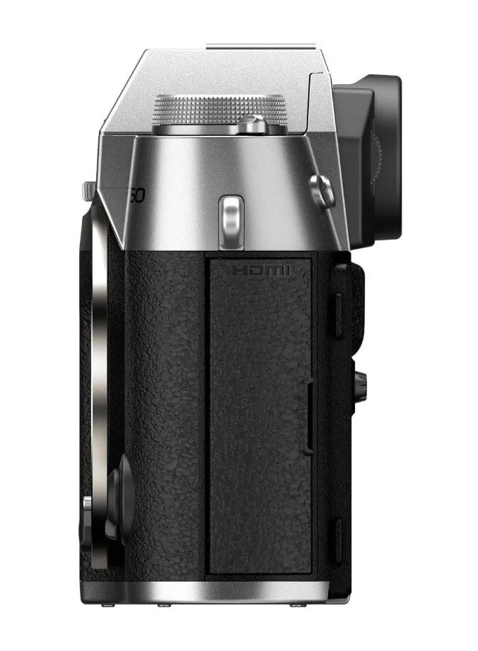 FUJIFILM X-T50 Mirrorless Digital Camera with XC 15-45mm Lens – Silver | 40.2MP Sensor, 6.2K Video, IBIS, AI Autofocus, Film Simulation Dial – Stylish All-in-One Photography Kit - Image 5