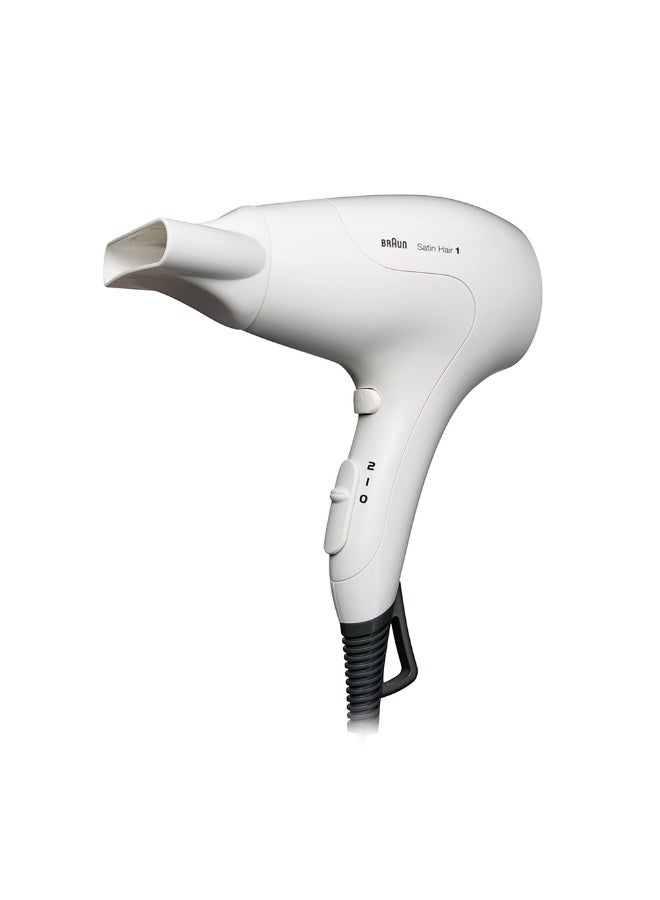 BRAUN Satin Hair 1 PowerPerfection, Dryer with Styling Nozzle - BRHD180 white 17.8 x 8.6 x 24.2cm - Image 3