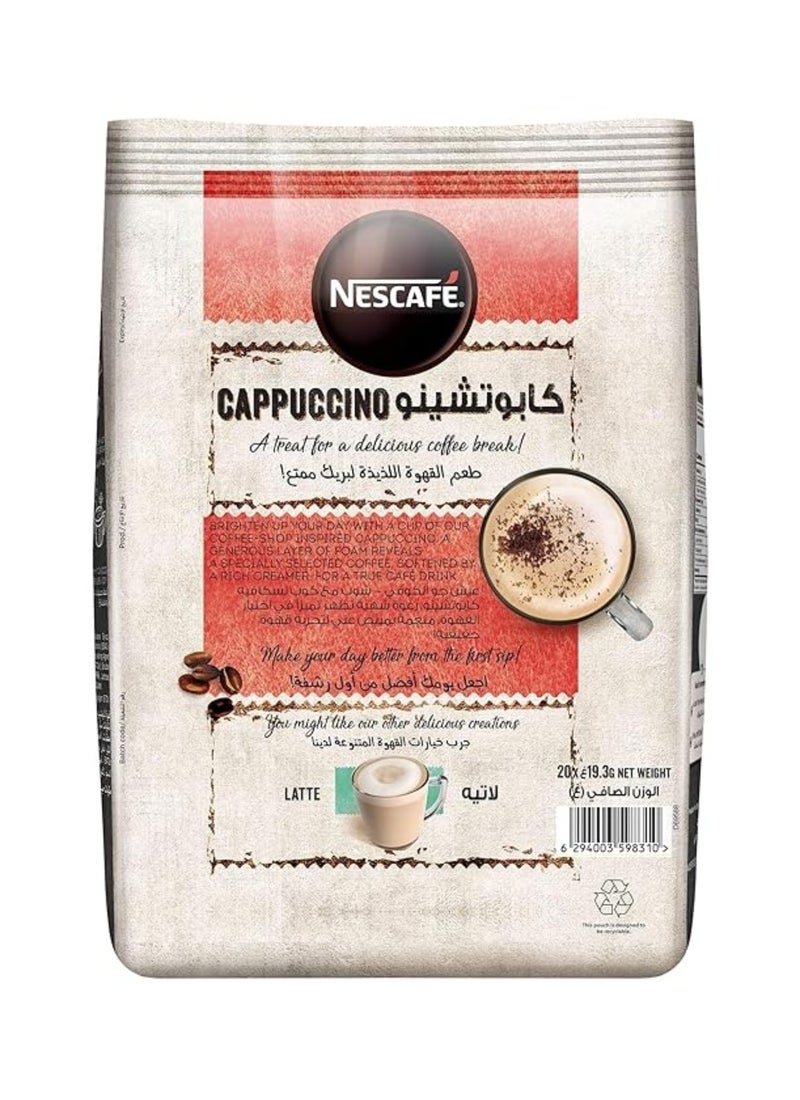 Nescafe Cappuccino Foamy Coffee Mix With Chocolate Sprinkles 20 Mugs Single - Image 2