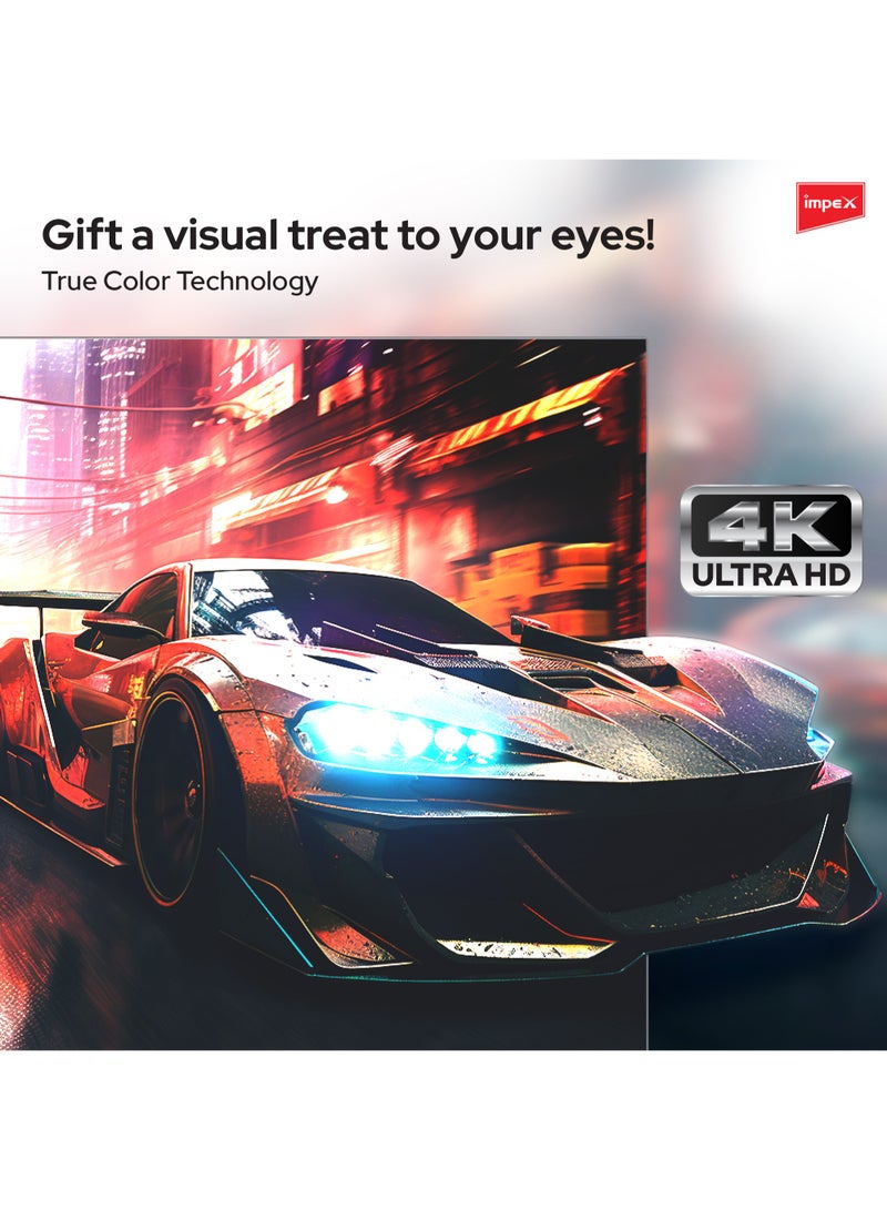 Impex 55-Inch 4K Ultra HD Smart LED TV | Android 15, Quad Core Television, 8GB Storage + 1.5GB RAM, Frameless Design, A+ Panel, WiFi/HDMI/USB, 178° Wide Viewing, Smart Energy Saving – 2 Year Warranty (Gloria 55 UHD Smart) Gloria 55 UHD Smart Black - Image 4