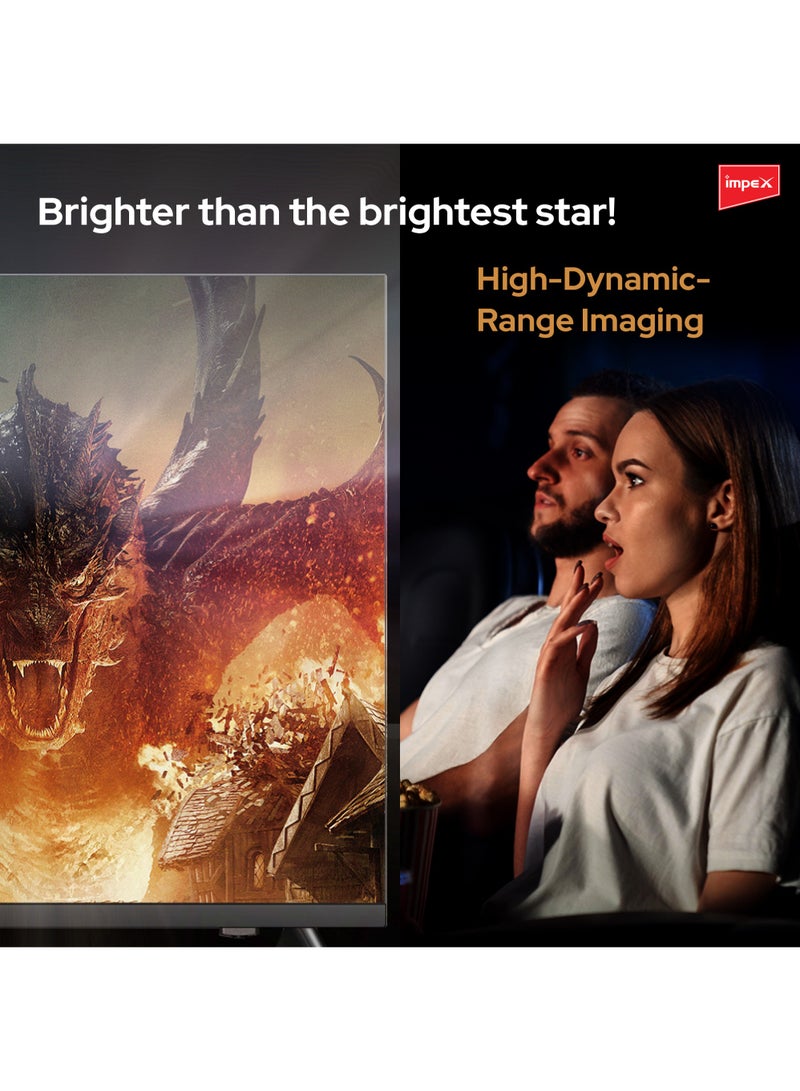 Impex 55-Inch 4K Ultra HD Smart LED TV | Android 15, Quad Core Television, 8GB Storage + 1.5GB RAM, Frameless Design, A+ Panel, WiFi/HDMI/USB, 178° Wide Viewing, Smart Energy Saving – 2 Year Warranty (Gloria 55 UHD Smart) Gloria 55 UHD Smart Black - Image 5