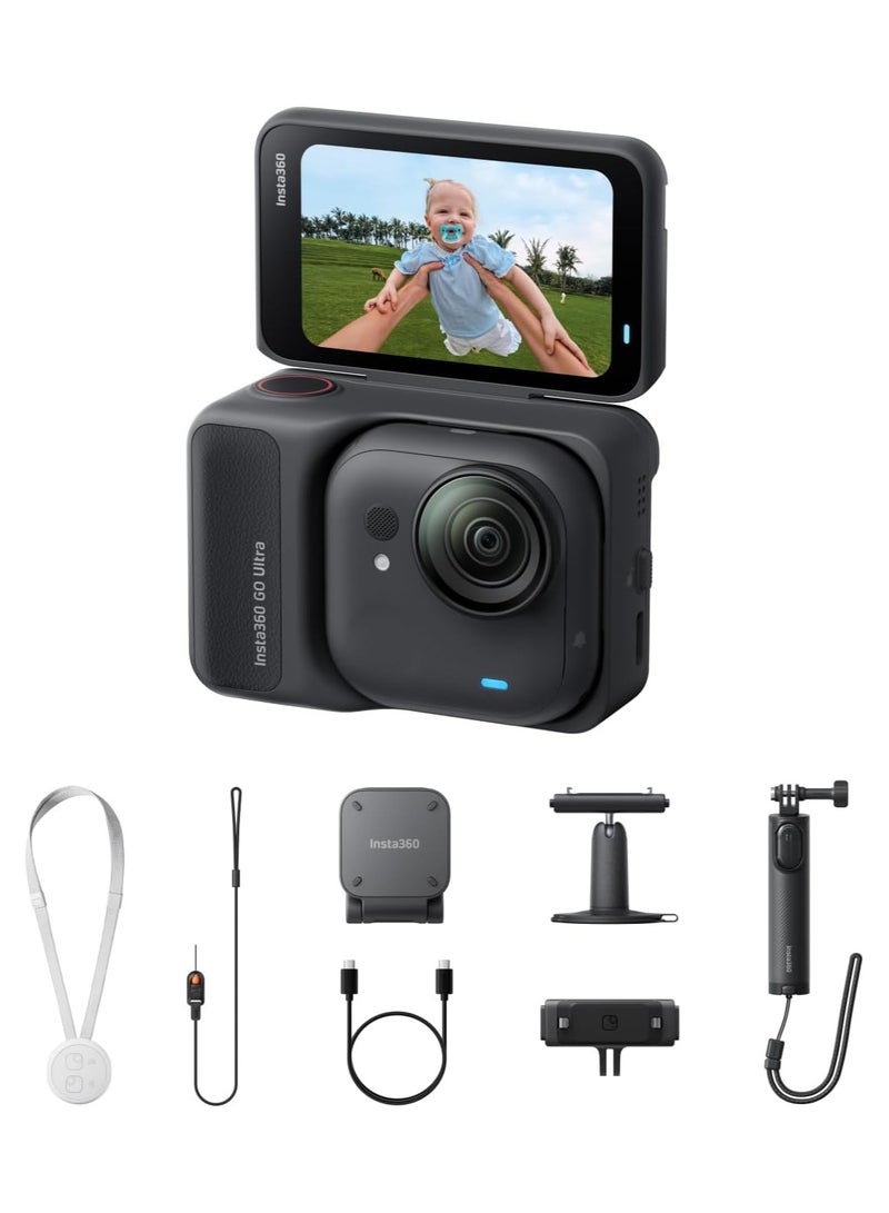 Insta360 GO Ultra Creator Bundle | Tiny 4K Cam, Lightweight & Portable, Low Light Excellence, Mount Anywhere, FlowState Stabilization, 200 Min Battery Life - Midnight Black - Image 1