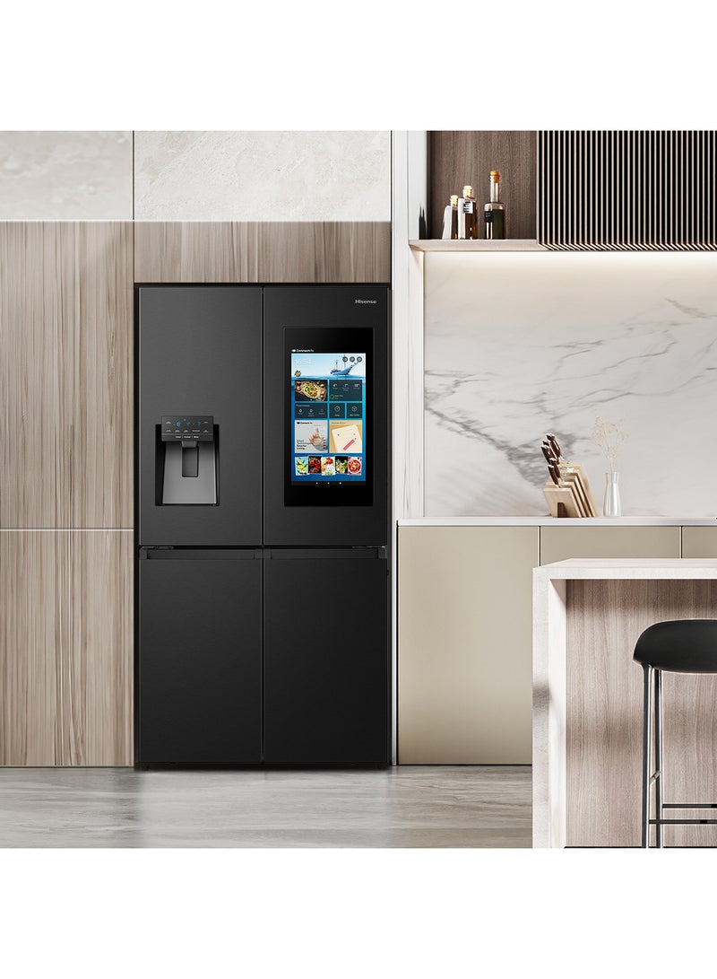 Hisense Gross 759L/Net 760L Cross Door Refrigerator Fridge RQ760N4IF1, TFT Screen, Ice& Water Despneser, Smart Connectivity, Smart Diagnostic, Shopping List Function, Food Inventory Monitor, Impressive Recipes Function, Albums, Message Board, Screen Shareing, Premium Flat Door Design,Triple Cooling Zone, Antibacterial Guard, Inverter RQ760N4IF1 black - Image 5