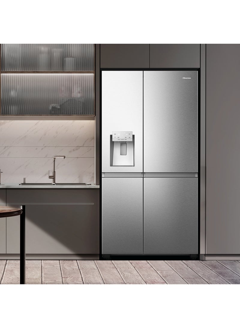 Hisense Gross 819L/Net 632L Side By Side Refrigerator Fridge RS818N4IIE, Ice& Water Despenser, Food Management, Smart Connectivity, Digital Temp Sensor, Big Capacity, Metal Tech Cooling, Muti Air Flow System, Dual Temp Control Zone, Durable Inverter, Moisture Fresh Crisper, Inverter RS818N4IIEI Inox - Image 5