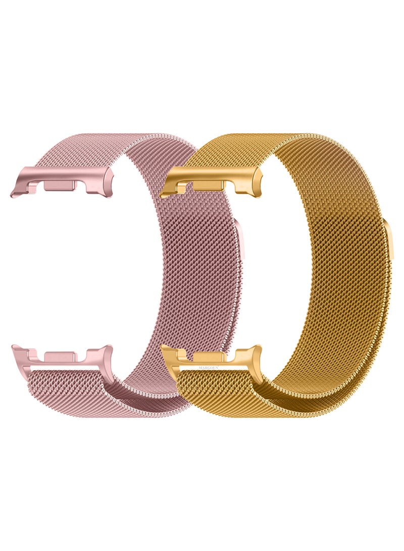 MARGOUN 2Packs Milanese Metal Band for Samsung Galaxy Watch 8 Band 40mm 44mm/8 Classic 46mm, Mesh Magnetic Stainless Steel Loop Strap Multicolour-2 - Image 1