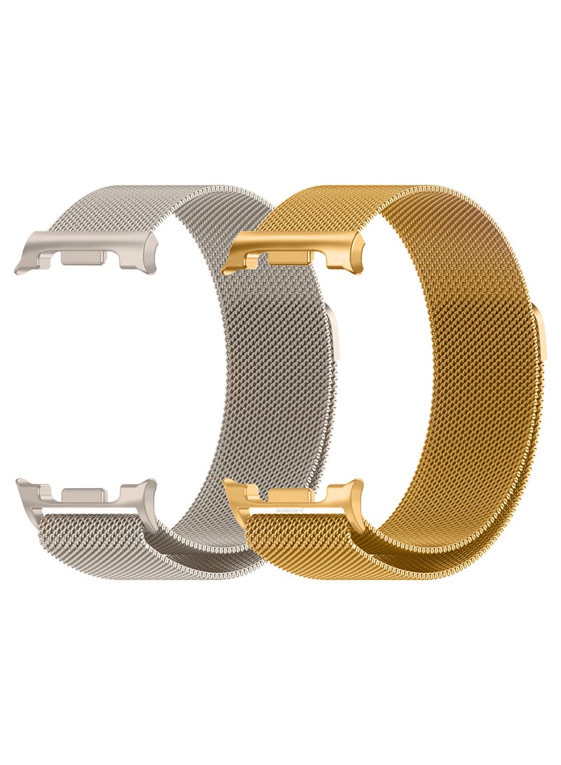 MARGOUN 2Packs Milanese Metal Band for Samsung Galaxy Watch 8 Band 40mm 44mm/8 Classic 46mm, Mesh Magnetic Stainless Steel Loop Strap Multicolour - Image 1