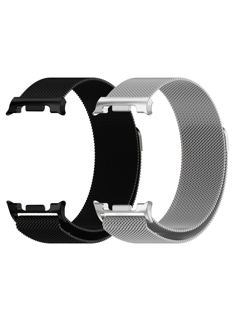 MARGOUN 2Packs Milanese Metal Band for Samsung Galaxy Watch 8 Band 40mm 44mm/8 Classic 46mm, Mesh Magnetic Stainless Steel Loop Strap Multicolour-1 - Image 1
