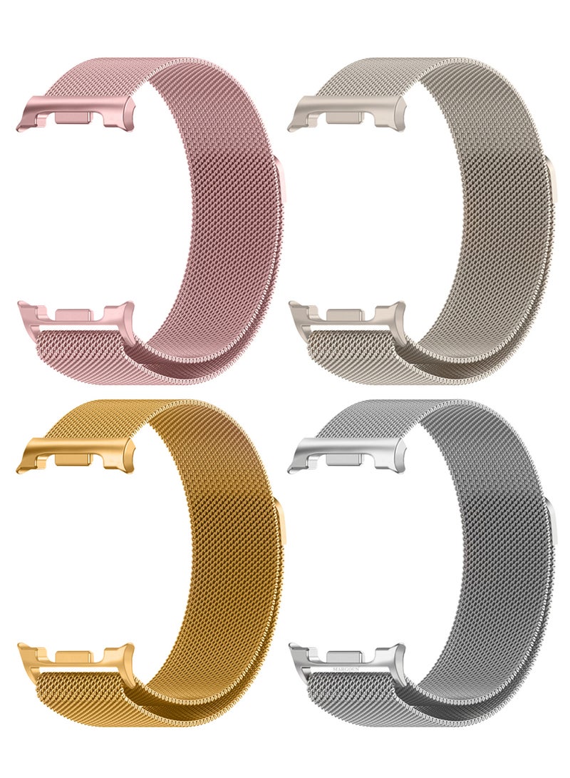 مارجون 4Packs Milanese Metal Band for Samsung Galaxy Watch 8 Band 40mm 44mm/8 Classic 46mm, Mesh Magnetic Stainless Steel Loop Strap Multicolour-3 - Image 1