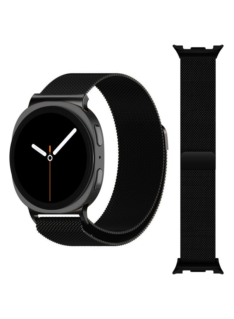 MARGOUN Milanese Metal Band for Samsung Galaxy Watch 8 Band 40mm 44mm/8 Classic 46mm, Mesh Magnetic Stainless Steel Loop Strap black - Image 5