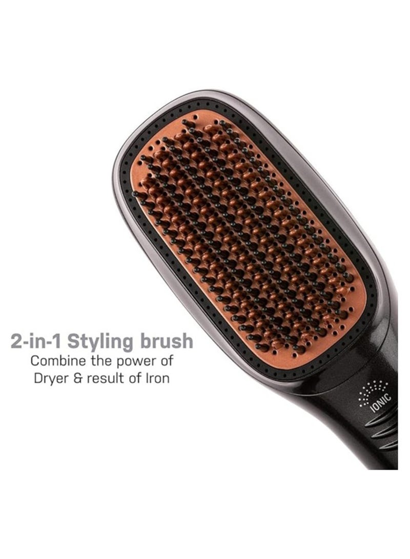 JOY 2-in-1 Hair Styling Brush – Heated Straightening & Curling Comb with Fast Heating Ceramic Plates, Anti-Frizz Technology, Adjustable - Image 4