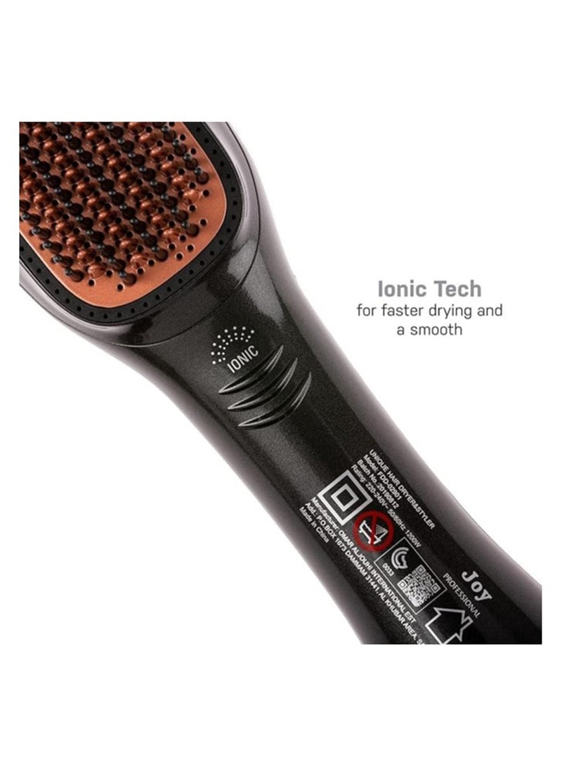 JOY 2-in-1 Hair Styling Brush – Heated Straightening & Curling Comb with Fast Heating Ceramic Plates, Anti-Frizz Technology, Adjustable - Image 3