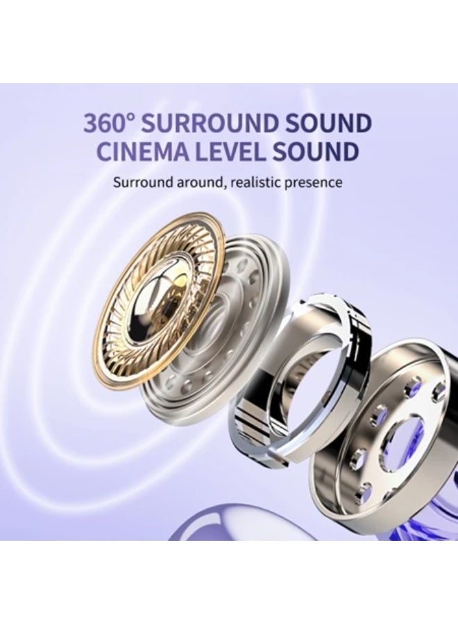 Lenovo Thinkplus TA410 Bluetooth Wireless Earbuds Earphone OWS HiFi Sound Stereo TWS Ear Clip Type Earphone Bluetooth 5.4 Touch Control Long Battery Life with Mic Gold Gold - Image 5