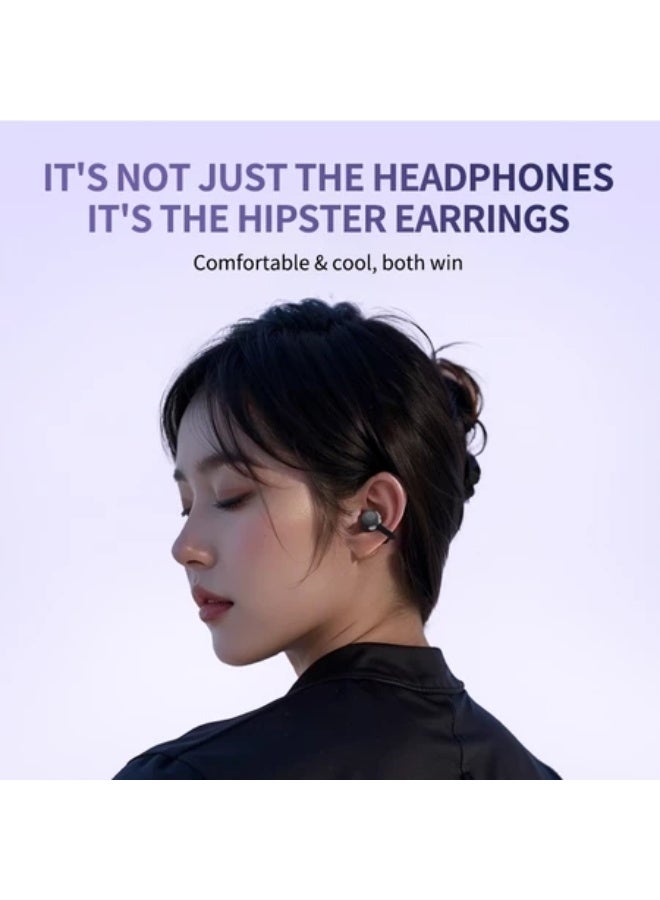 Lenovo Lenovo Thinkplus TA410 Bluetooth Wireless Earbuds Earphone OWS HiFi Sound Stereo TWS Ear Clip Type Earphone Bluetooth 5.4 Touch Control Long Battery Life with Mic Black Black - Image 5