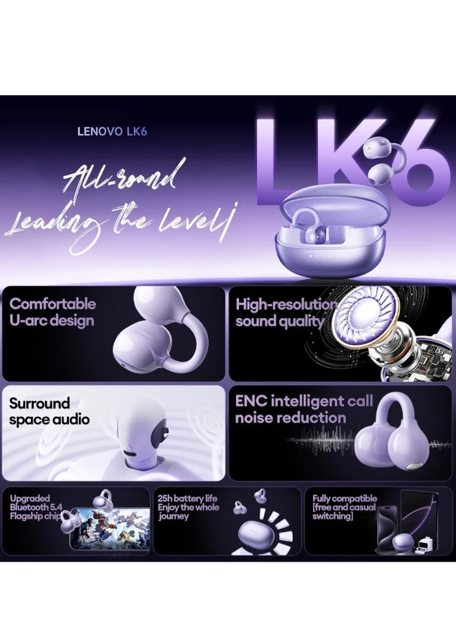 Lenovo LK6 TWS Wireless Bluetooth Earbuds HD Sports Headset with Microphone black - Image 2