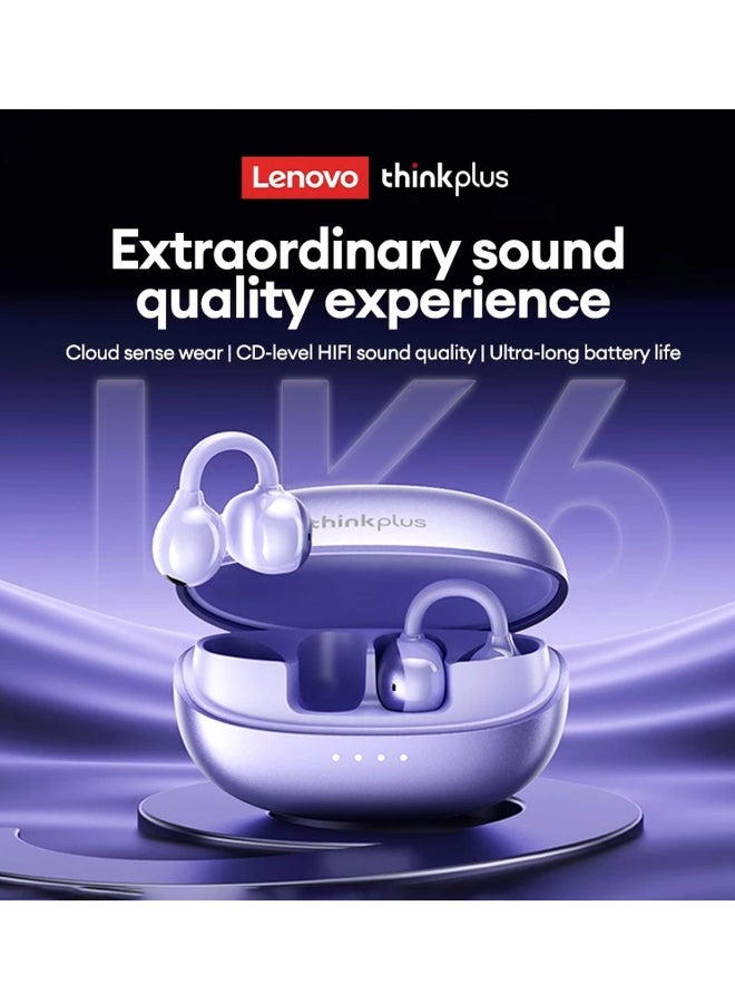 Lenovo LK6 TWS Wireless Bluetooth Earbuds HD Sports Headset with Microphone purple - Image 4