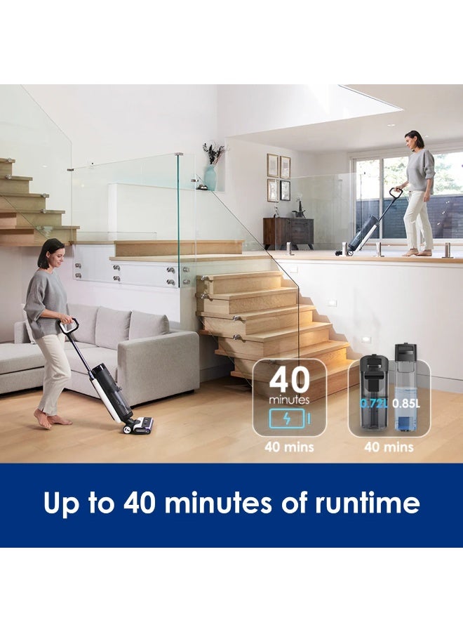 Tineco FLOOR ONE S7 FlashDry Smart Cordless Wet Dry Vacuum Cleaner, Long Runtime, Great for Sticky Messes, Self-cleaning, 158℉Hot Air FlashDrying, Dual-sided Edge Cleaning, Extended Battery Lifespan 230 W Tineco FLOOR ONE S7 FlashDry black - Image 5