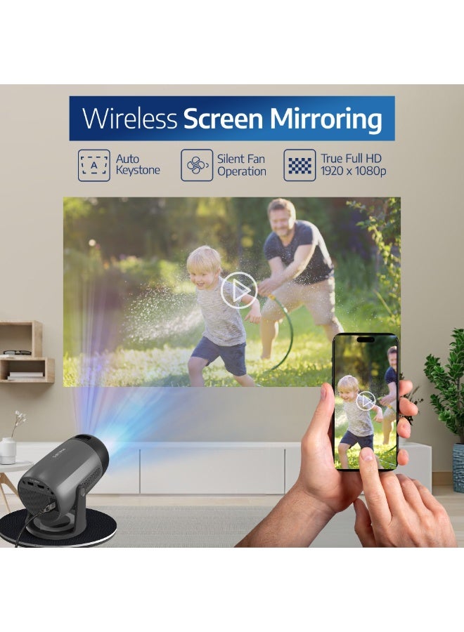 Philips NeoPix 150 home theatre projector, Full HD 1920 x 1080p, 180 degree rotatable, LED light source, mirror mode, WLAN 6, stereo sound 2x3 watts, black NPX150/INT Black - Image 3