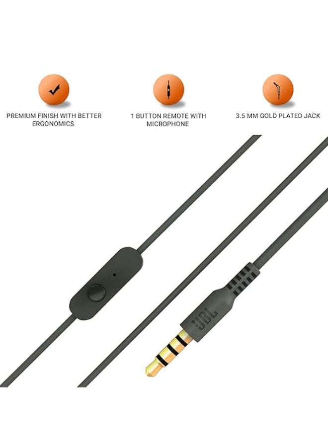 جي بي إل Renewed - C200SI, Premium in Ear Wired Earphones with Mic BLACK - Image 3