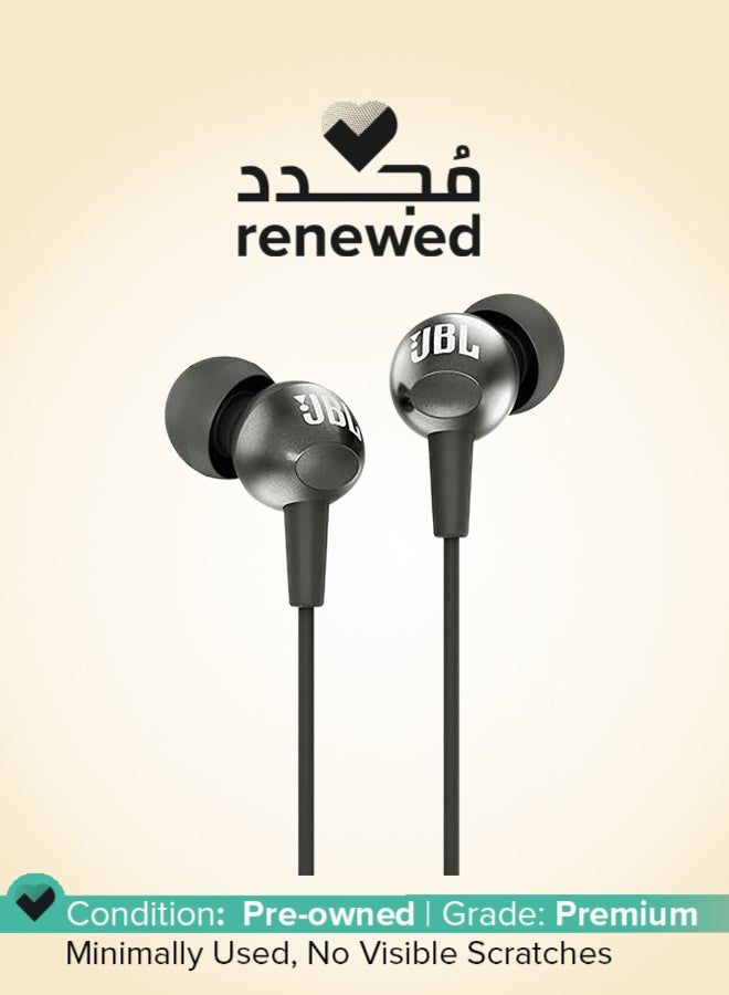 جي بي إل Renewed - C200SI, Premium in Ear Wired Earphones with Mic BLACK - Image 1