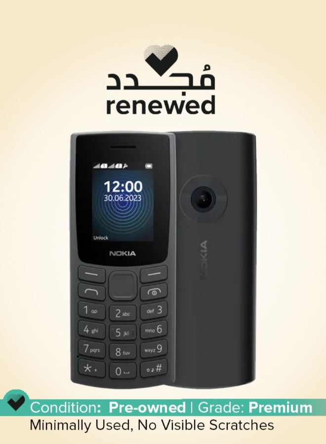 NOKIA Renewed - 110 Dual SIM Keypad Phone Charcoal - International Version - Image 1