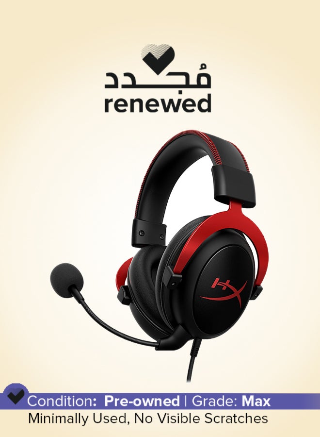 HYPERX Renewed - Cloud II Gaming Headset for PC And PS4 And Xbox One Nintendo Switch Red Wired - Image 1