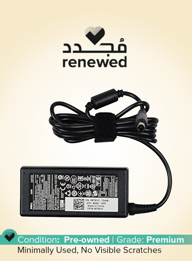 DELL Renewed - Original 19.5V-3.34AMP 65W 65 W Adapter Black - Image 1