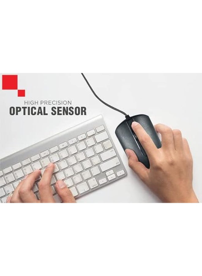 انتكس Renewed - ECO-8 USB 2.0 Wired Optical Mouse BLACK - Image 5